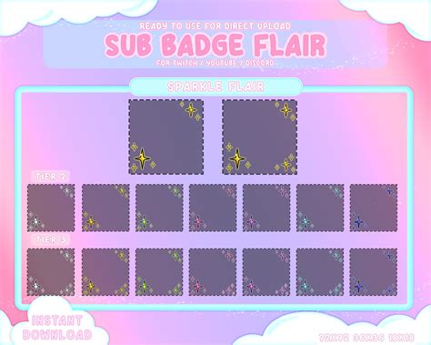 Sparkle Twitch Sub Badge Flair Bit Badges Streamer Etsy