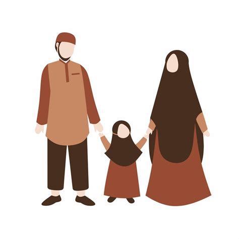 Muslim family illustration with daughter wearing hijab 11709038 Vector ...