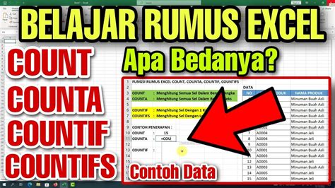 Belajar Rumus Excel Count Counta Countif Countifs Dan Perbedaannya