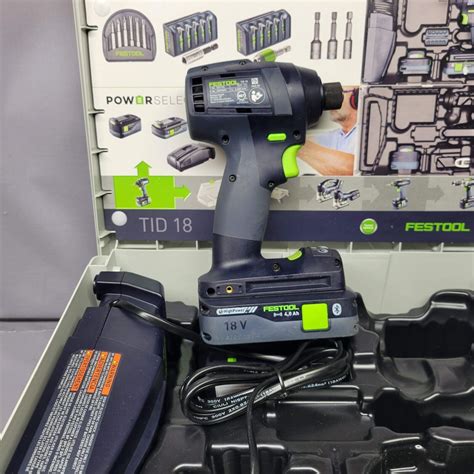 Festool 18v 2x 4ah Battery Tid 18 Hpc Impact Drill I Plus Charger Belt