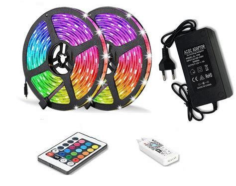 TaŚma Led Smd Wodoodporna 5m Rgb Kolorowa Pilot 278 • Cena Opinie