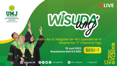 Wisuda Universitas Muhammadiyah Jakarta 19 Juni 2023 Sesi 1 YouTube