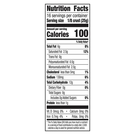 Pillsbury Pie Crusts-Nutrition-Facts