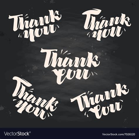 Thank you handwritten inscription written Vector Image