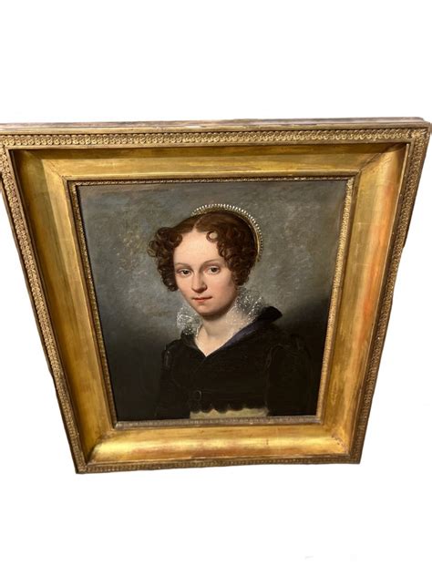 Proantic Portrait De Femme Vers 1830 François Grenier