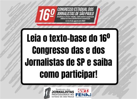 Leia o texto base do 16º Congresso das e dos Jornalistas de SP e saiba