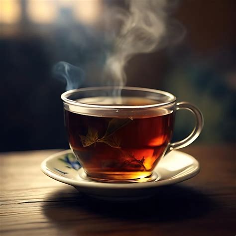 Premium Photo A Steaming Cup Of Freshly Brewed Tea Ai