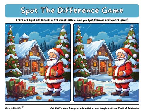 Christmas Spot The Difference Games World Of Printables