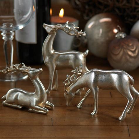 Decorative Silver Reindeer In Assorted Sizes Set Of 6 Default Title