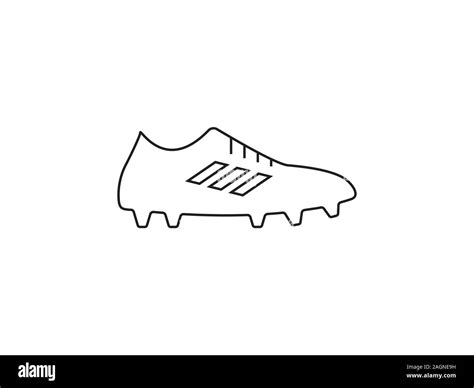 Football Boots Shoe Icon Vector Illustration Flat Design Stock