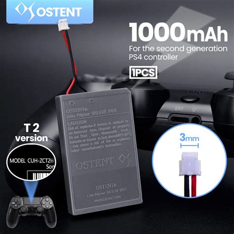 Ostent Battery Pack Replacement For Sony Ps Pro Slim Bluetooth Dual