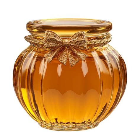 Honey Jar With Golden Bow 48783039 Png