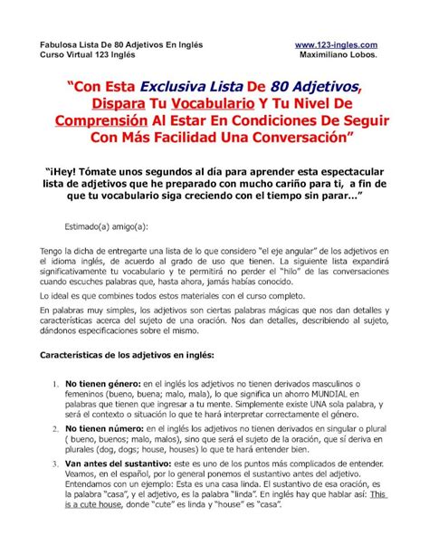 PDF 80 adjetivos comunes para aprender Inglés DOKUMEN TIPS