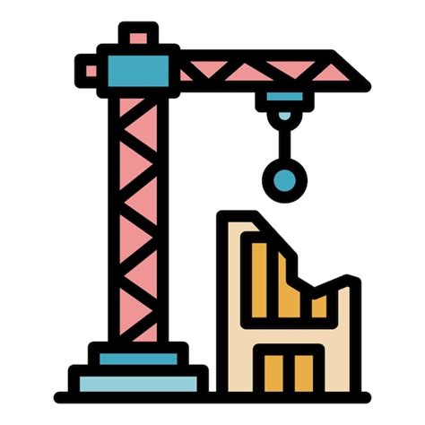 Premium Vector Demolition Building Crane Icon Outline Demolition