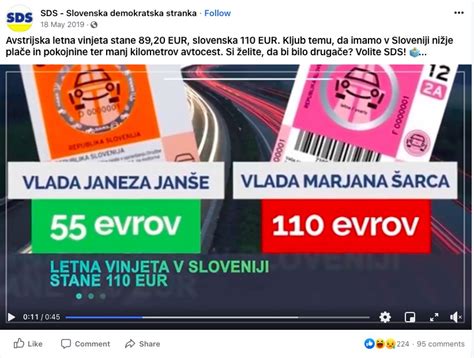 E Vinjeta Za Leto Ne Bo Stala Evrov Kljub Obljubam Sdsa In