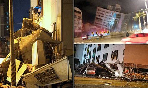 Hotel Collapses After 64 Magnitude Earthquake In Taiwan Daily Mail