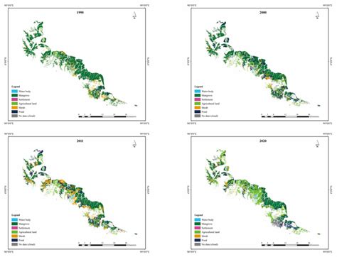 Land cover maps in 1990, 2000, 2011 and 2020 | Download Scientific Diagram