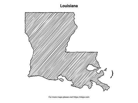 Printable Hand Sketch Louisiana · Inkpx