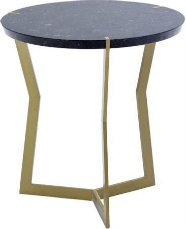 Table d appoint dorée en marbre noir 50 cm Star Coédition