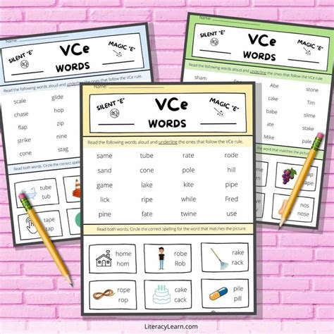 Silent E Worksheets - Free Printables! - Literacy Learn