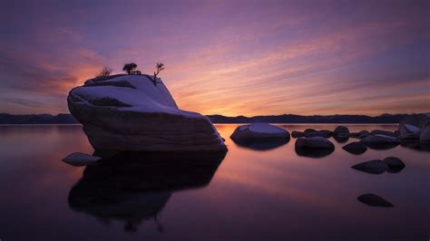 Bonsai Rock Sunset, East Lake Tahoe, Nevada [OC][4964x2792] : EarthPorn