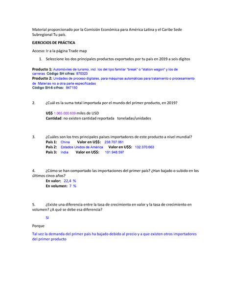 Trade Map Relaciones Econ Micas Internacionales Material