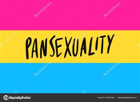 Pansexual Movimento Lgbt Símbolo Cor Plana Bandeira Com Texto Minorias