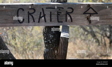 Sign during the hiking path at Tswaing Crater, Pretoria, South Africa ...