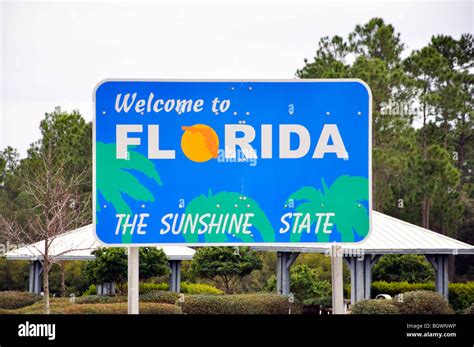 Welcome To Florida Sign Stock Photo Alamy