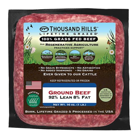 Grass Fed Ground Beef 928 Thousand Hills Lifetime Grazed