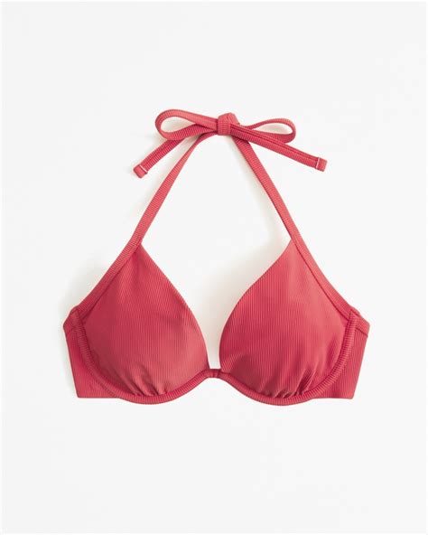 Mujer Top De Bikini Con Diseño De Triángulo Atado Al Cuello Y Aro Interno Curve Love Mujer