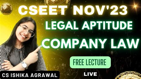 Cseet Company Law L Legal Aptitude Chapter Cs Ishika Agrawal