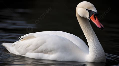 White Swan Swimming In The Water Background Show Me Pictures Of Swans