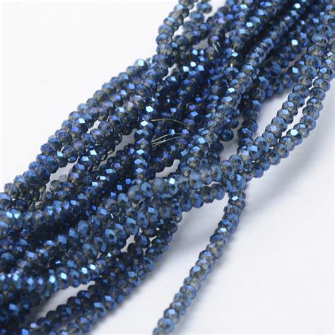 Honeyhandy Electroplate Glass Beads Strands Full Rainbow Plated