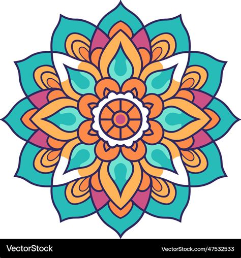 Beautiful and colorful mandala art for wall decor Vector Image