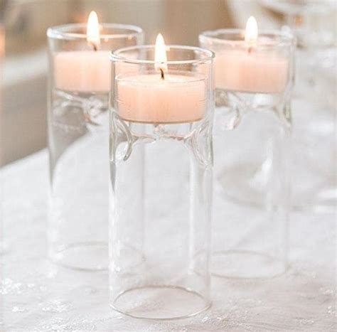 Glass Tealight Holders Set Of 4 Miniature Luminaries Etsy