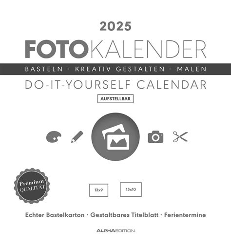 Foto Bastelkalender weiß 2025 aufstellbar Do it yourself calendar