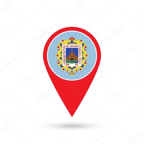 Puntero de mapa con bandera de la provincia de Huancavelica Perú