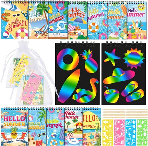 Amazon Zhanmai Set Summer Beach Scratch Crafts Arts Notebooks