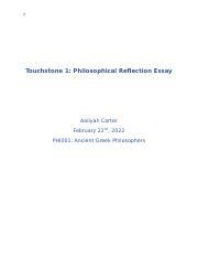 Phi Touchstone Docx Touchstone Philosophical Reflection