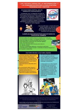 Infografía TIC EN LA EDUCACION TENDENCIAS Y RETOS PDF