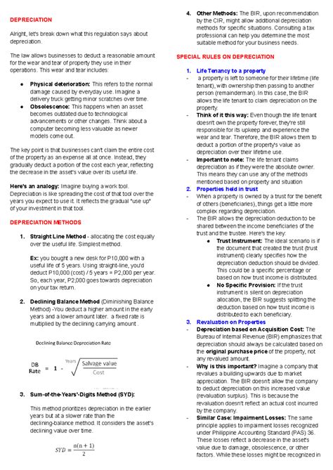 Depreciation - Lecture on Deprecation - DEPRECIATION Alright, let's