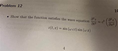 Solved Show That The Function Satisfies The Wave Equation Chegg