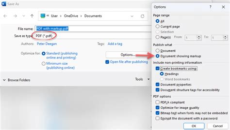 Show Markup And Comments In PDF Made From Word Office Watch