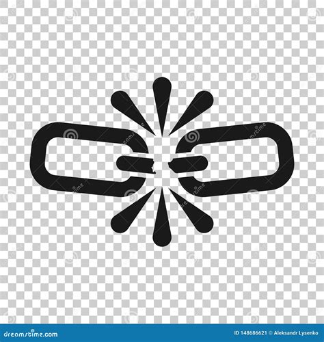 Icono De Cadena Quebrado De La Muestra En Estilo Transparente Ejemplo
