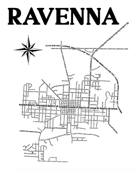 Ravenna Ohio Map Print – Whereabouts Shop