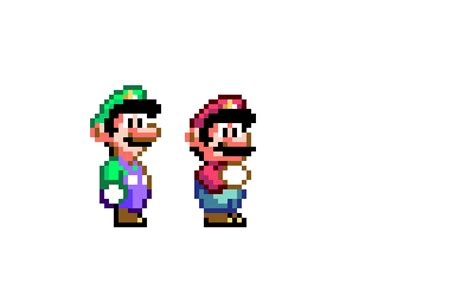 Mario and luigi super mario world pixel art