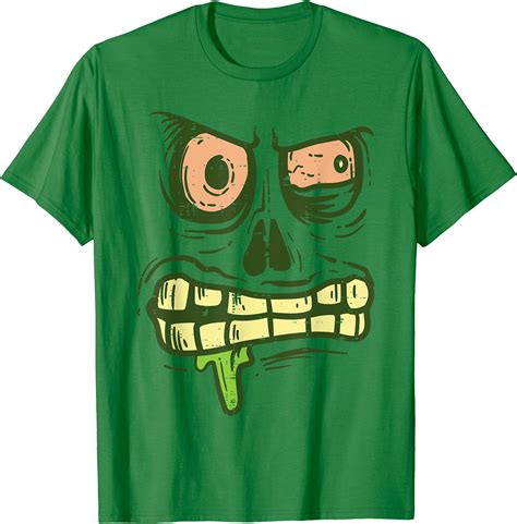 Hot Trending Kiraa Tee With Green Zombie Monster Face Scary Spooky Men Unisex S 5Xl T Shirt