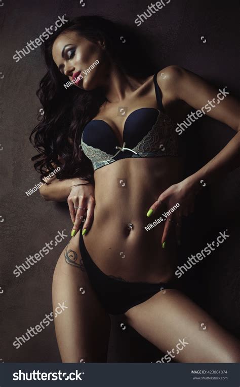 Beautiful Brunette Girl Lingerie Stock Photo Shutterstock