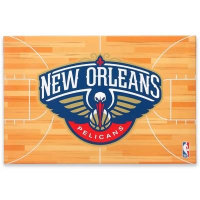 nba  orleans pelicans court canvas wall sign target